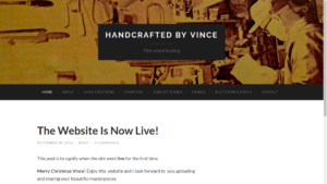 The beginning of Handcrafted by Vince website.